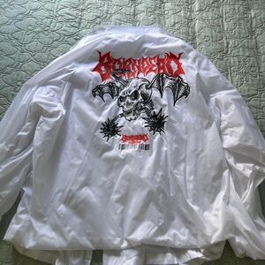 Born Dead Men's white skull windbreaker